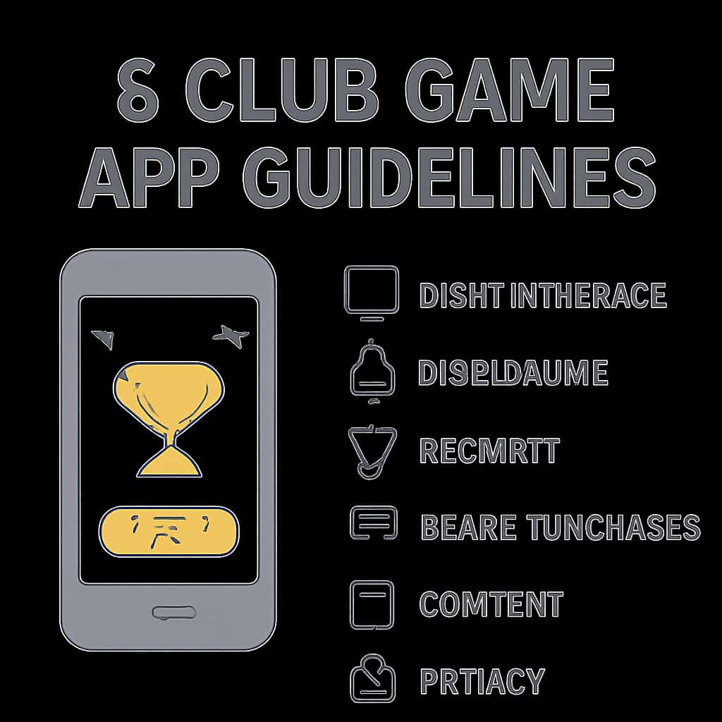 An educational diagram illustrating key points of the 6 Club Game App Guidelines.