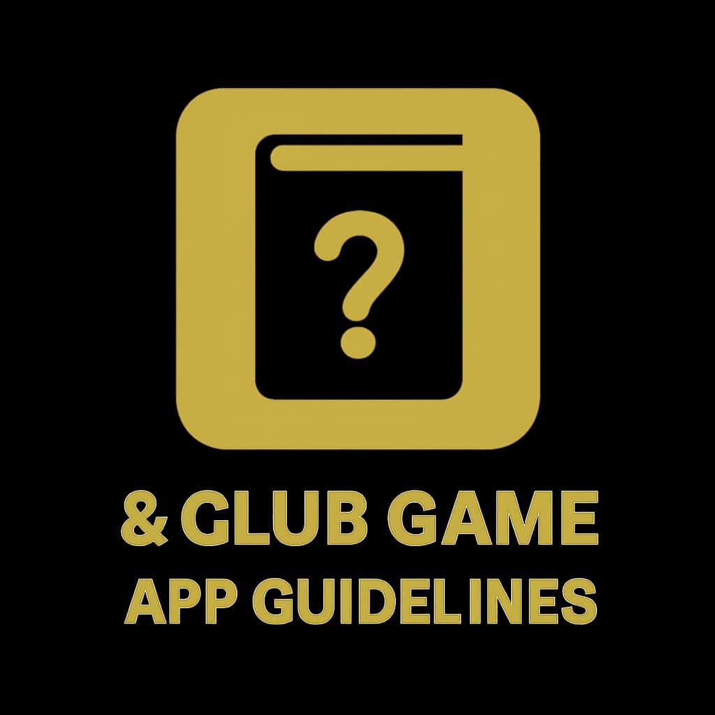 A minimalistic badge symbolizing 6 Club Game App Guidelines.