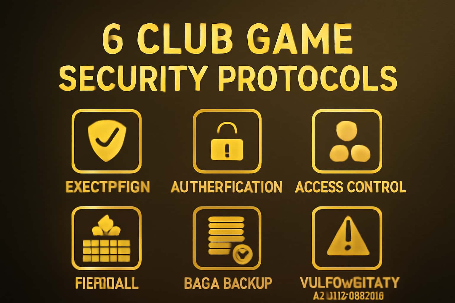 An informative graphic on 6 Club Game Security Protocols with futuristic elements.