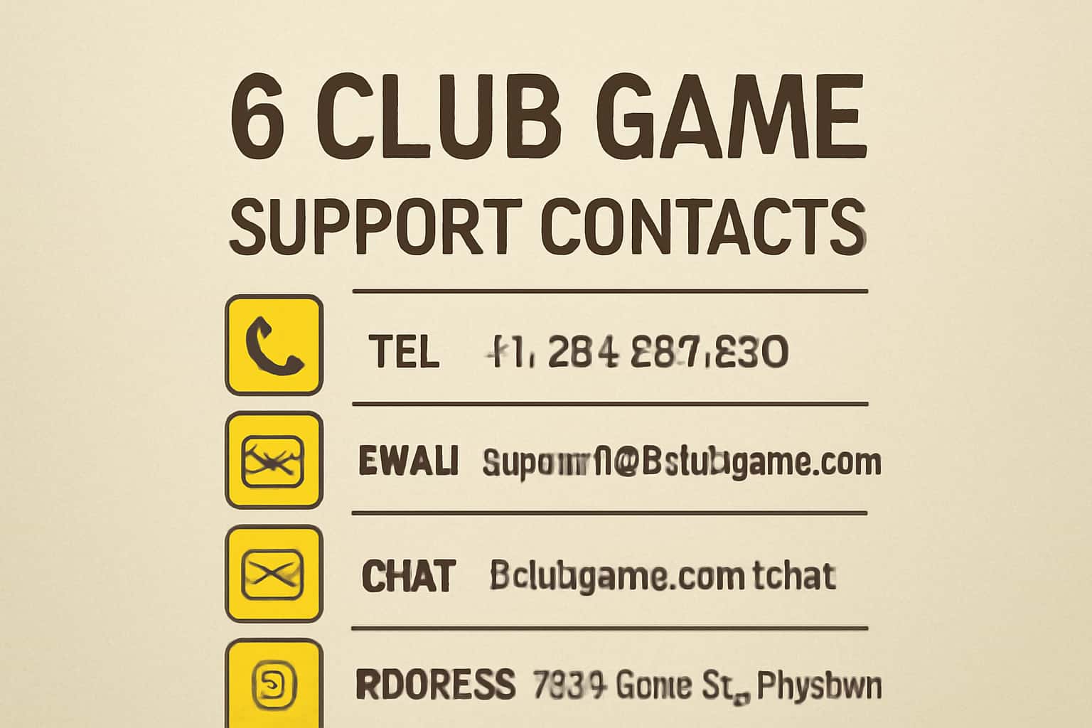 A visual representation of 6 Club Game support resources highlighted in a neutral setting.