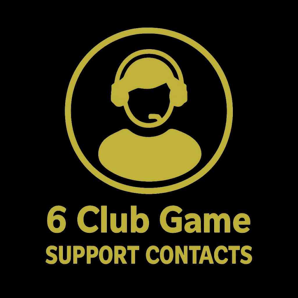 An icon illustrating the support resources available for 6 Club Game users.