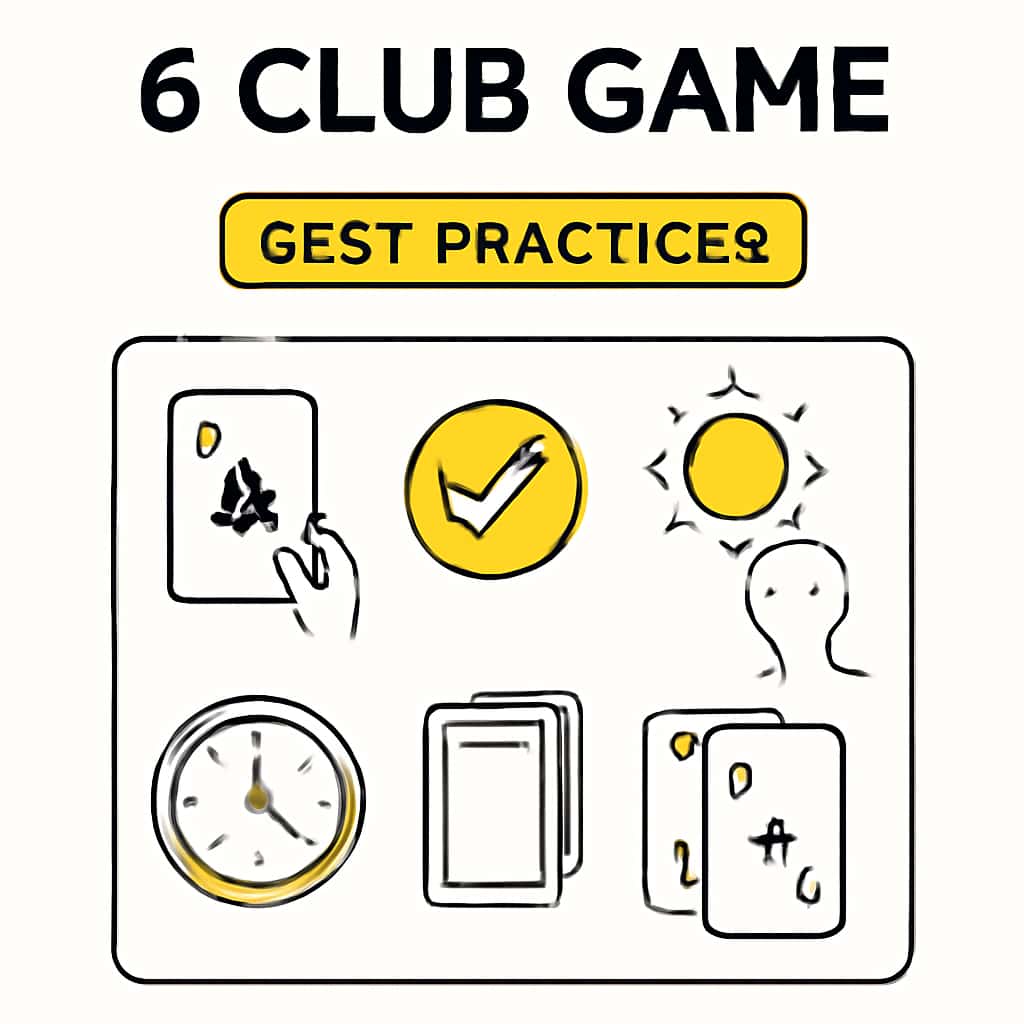 Educational diagram on best practices for 6 Club Game.
