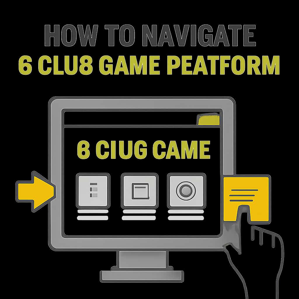 An educational illustration detailing features of the 6 Club Game platform.