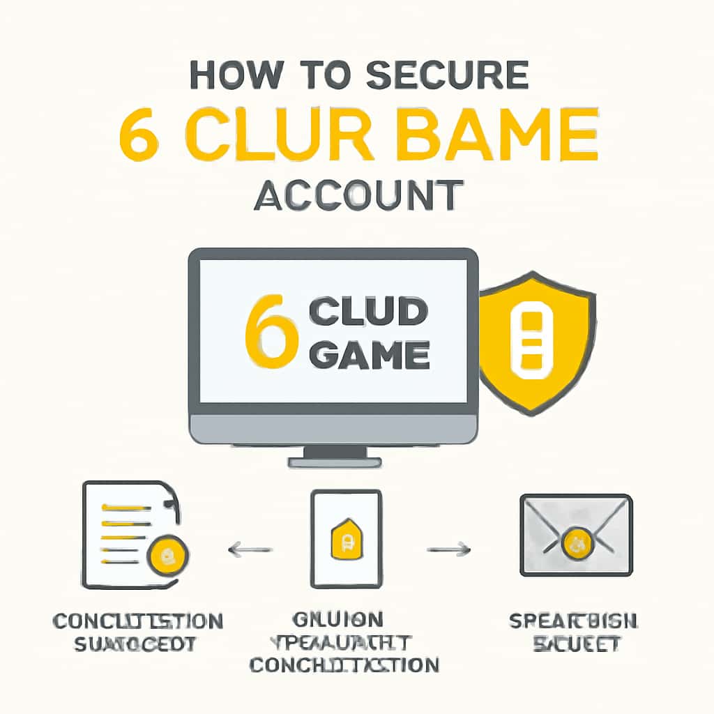 A diagram illustrating steps to secure a 6 Club Game account.