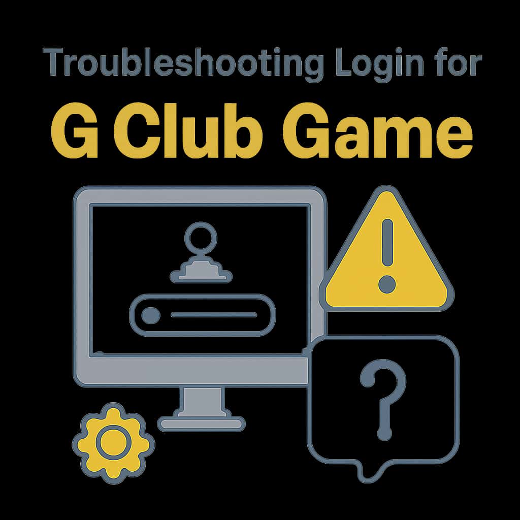 An educational diagram depicting the troubleshooting process for login issues in the 6 Club Game.