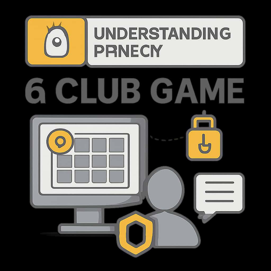 A diagram showcasing various privacy aspects of 6 Club Game.